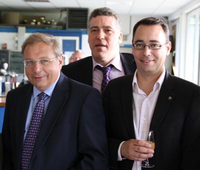 Le Ministre André Antoine à Temploux avec Tanguy Auspert et Maxime Prévot