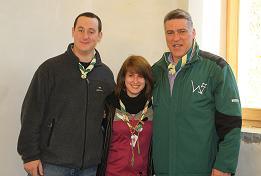 Xavier Goossens, Responsable Régional des Patros, Emilie Fenaille, Responsable du Patro de Wartet et Tanguy Auspert Xavier Goossens, Responsable Régional des Patros, Emilie Fenaille, Responsable du Patro de Wartet et Tanguy Auspert