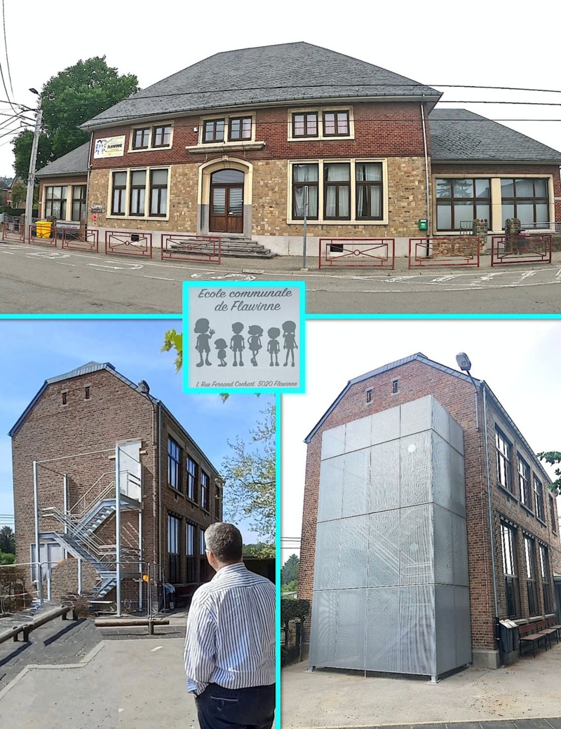 Ecole de Flawinne : des escaliers de secours  Ecole de Flawinne : des escaliers de secours