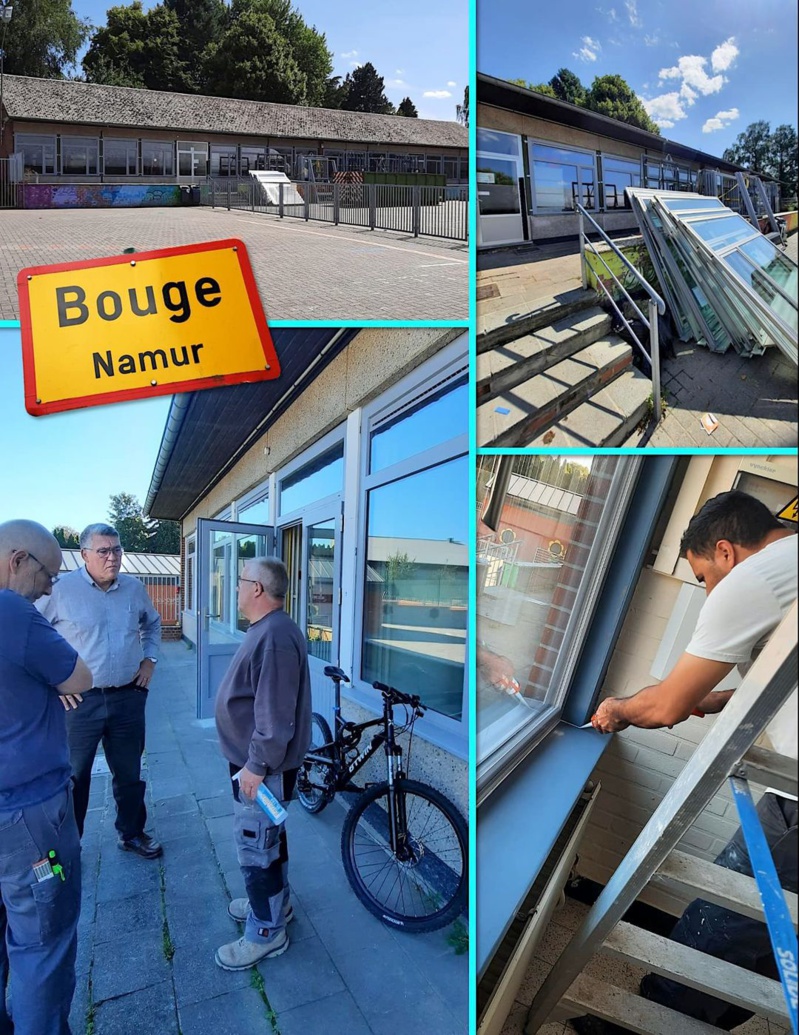 BOUGE : nouveaux châssis pour l'école du Moulin à Vent BOUGE : nouveaux châssis pour l'école du Moulin à Vent