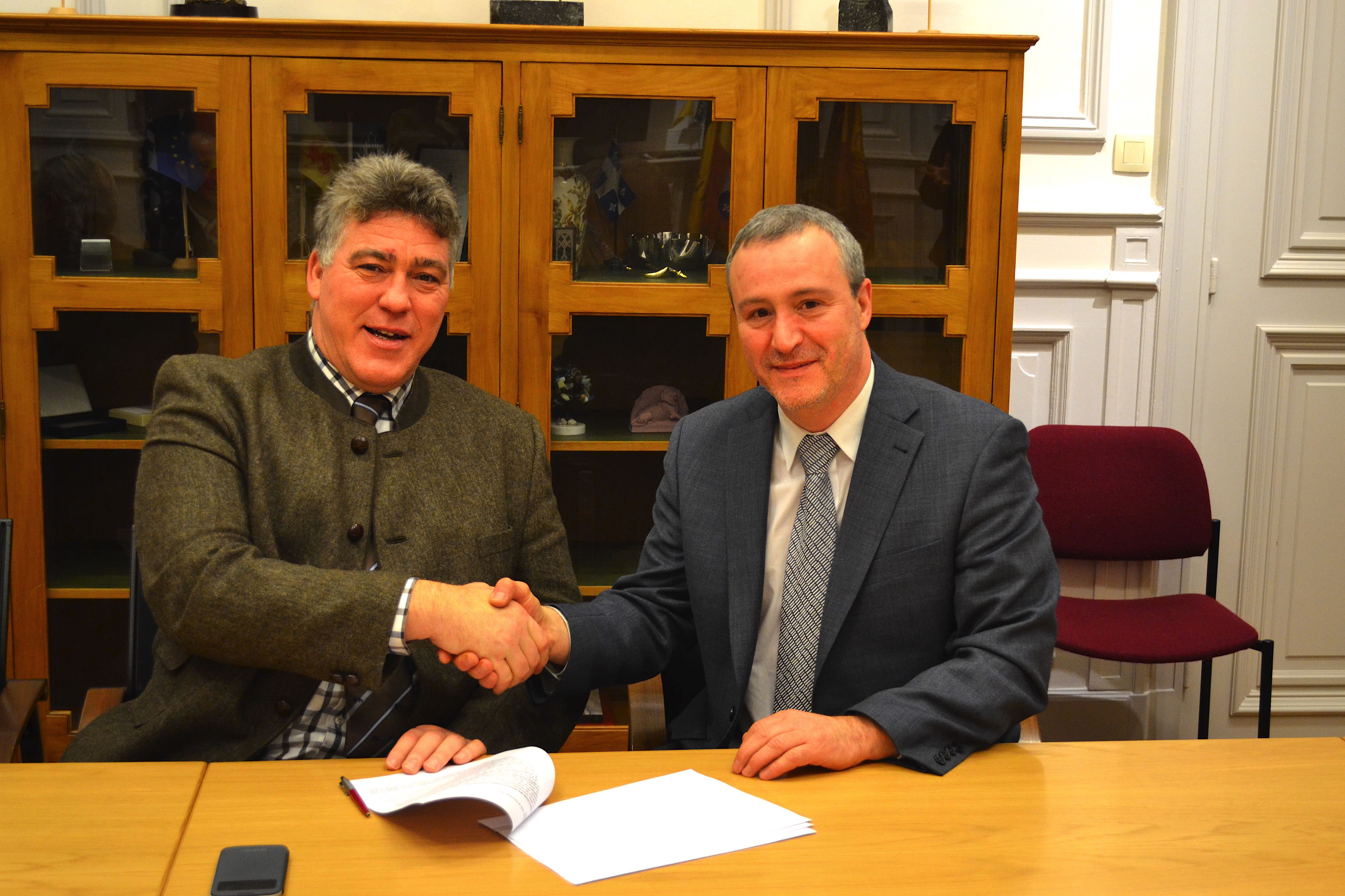 Tanguy Auspert, Premier Echevin en charge du Patrimoine et Roberto Galante, Directeur du Resto du Coeur de Namur