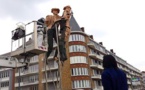 La fontaine des Echasseurs au nettoyage